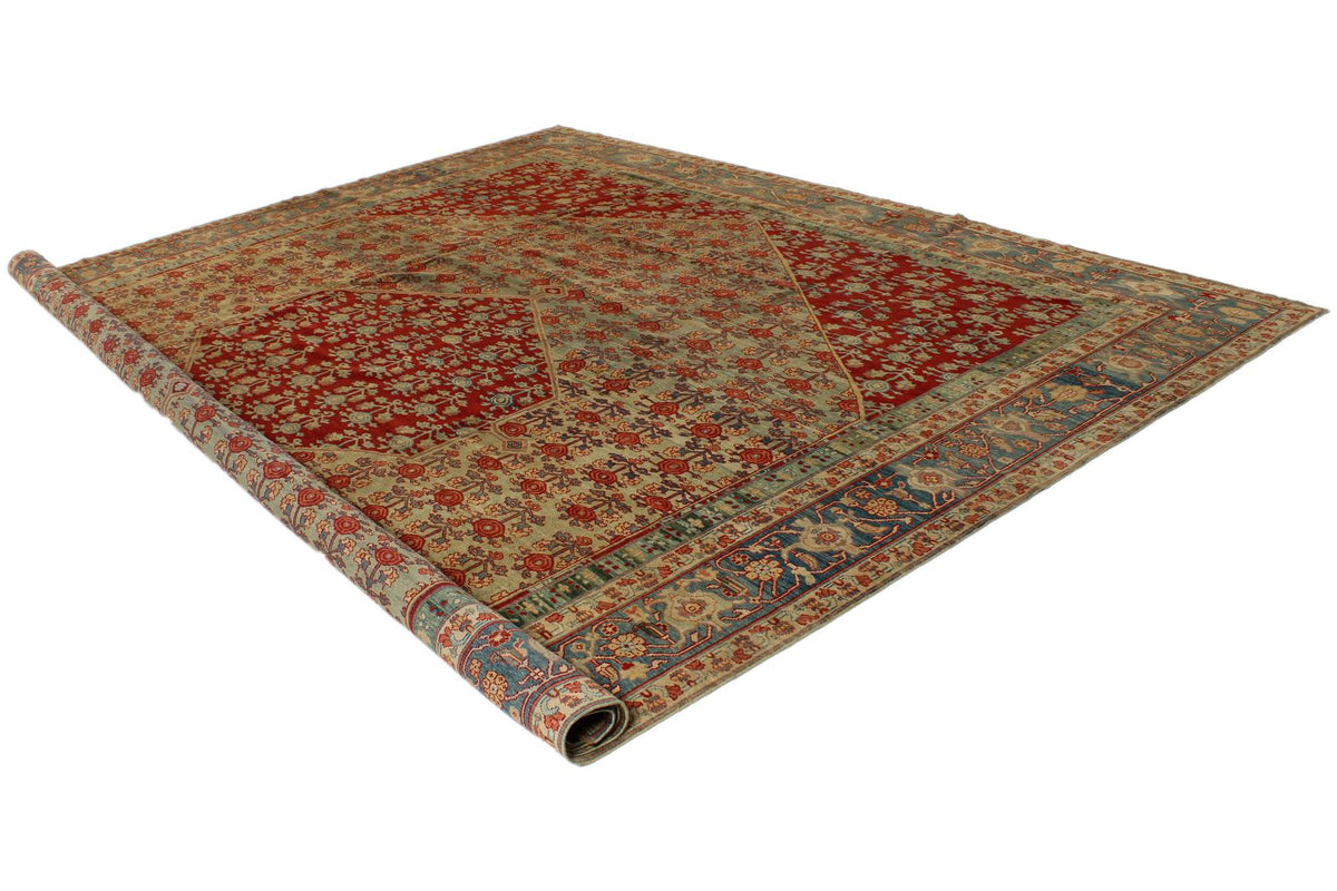 12x13 Red and Brown Turkish Traditional Rug