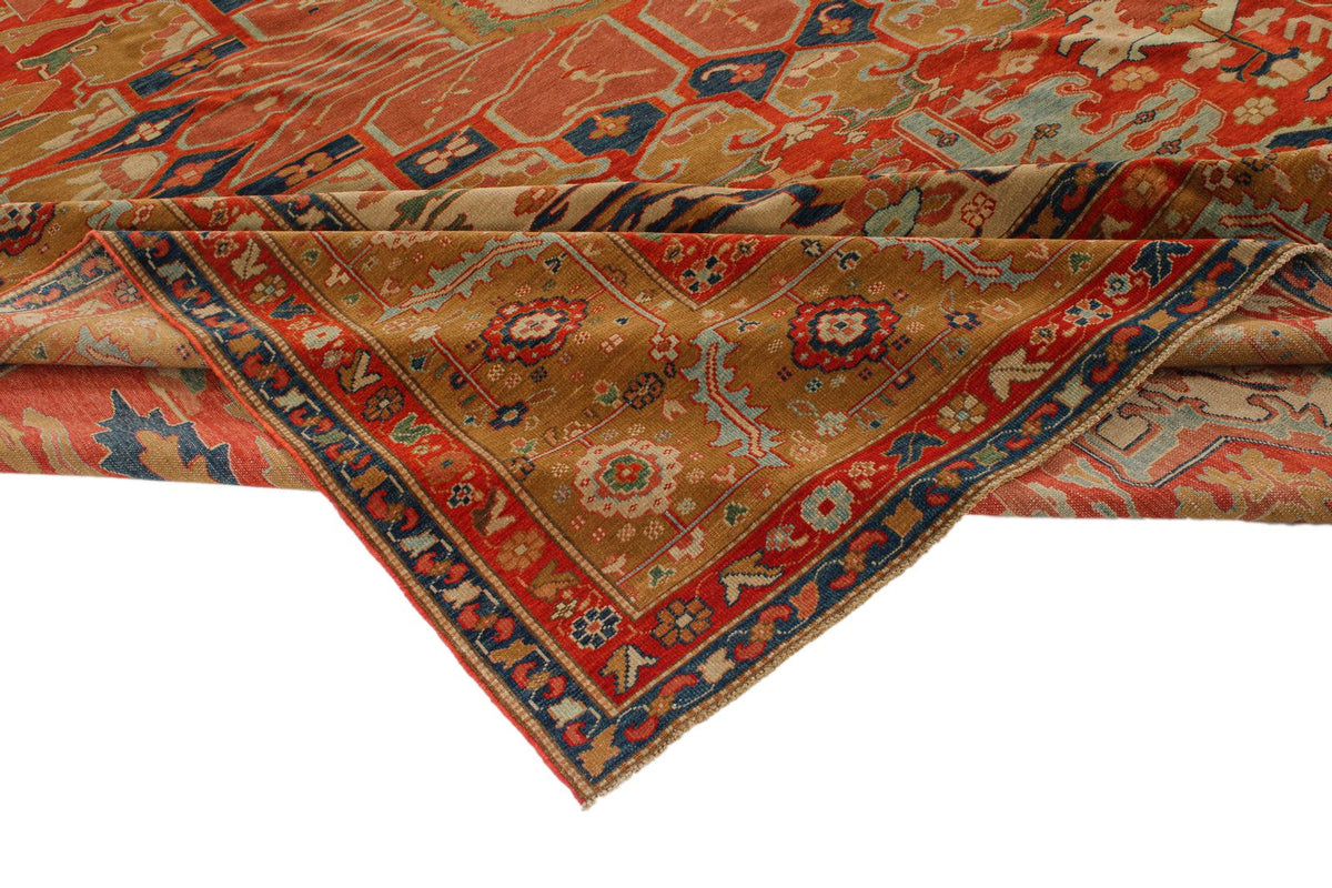 13x15 Red and Gold Turkish Traditional Rug