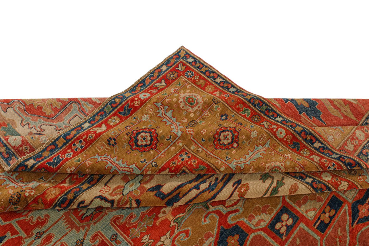 13x15 Red and Gold Turkish Traditional Rug