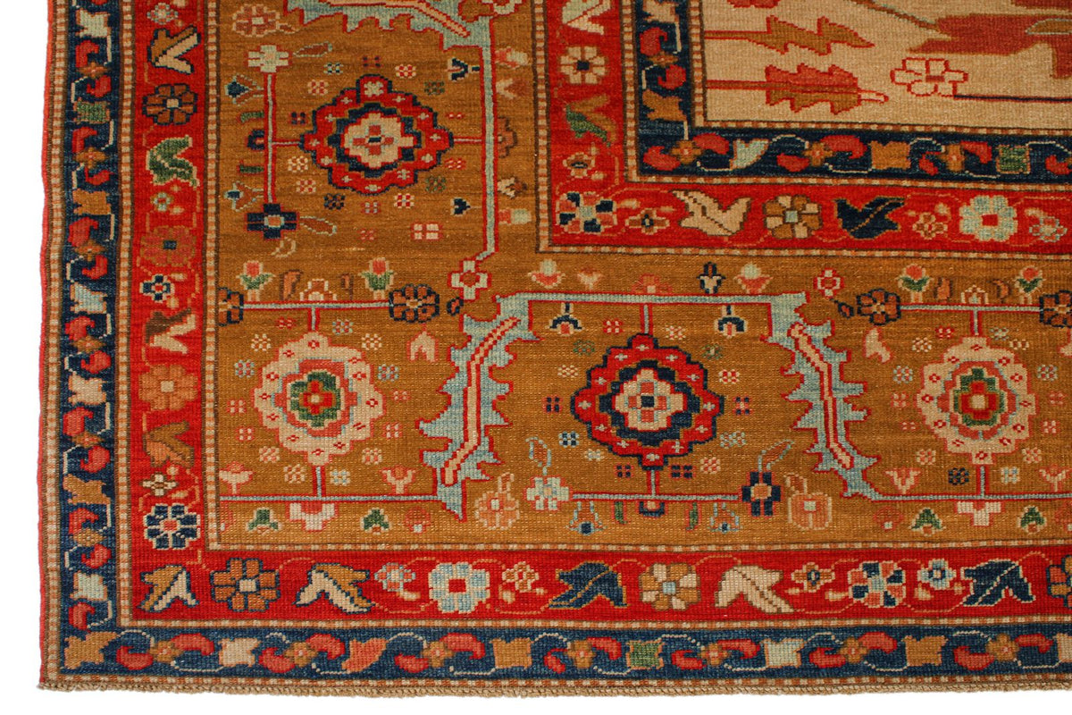 13x15 Red and Gold Turkish Traditional Rug