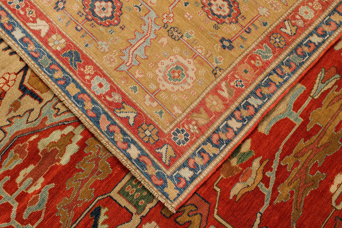 13x15 Red and Gold Turkish Traditional Rug
