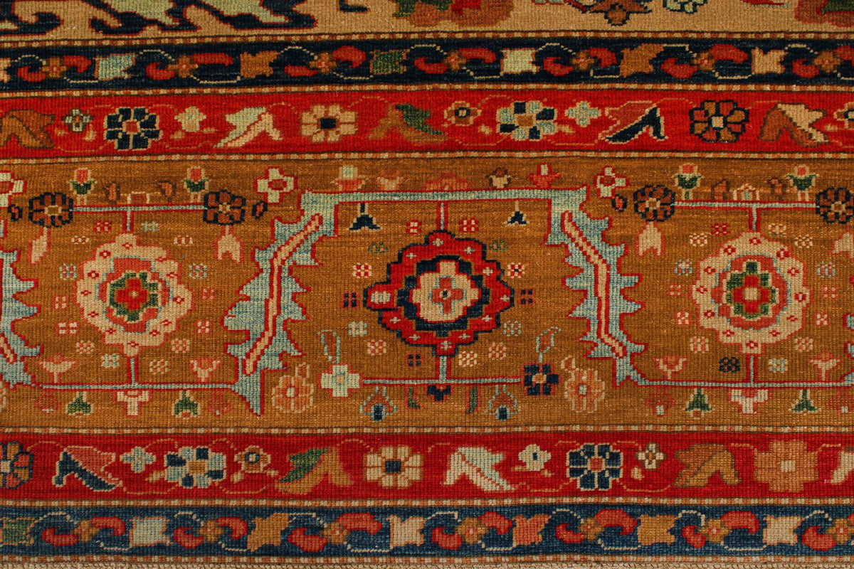 13x15 Red and Gold Turkish Traditional Rug