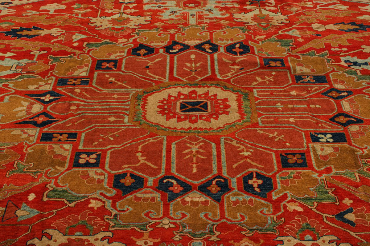 13x15 Red and Gold Turkish Traditional Rug