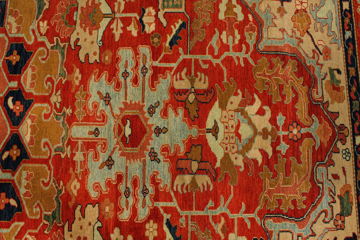 13x15 Red and Gold Turkish Traditional Rug