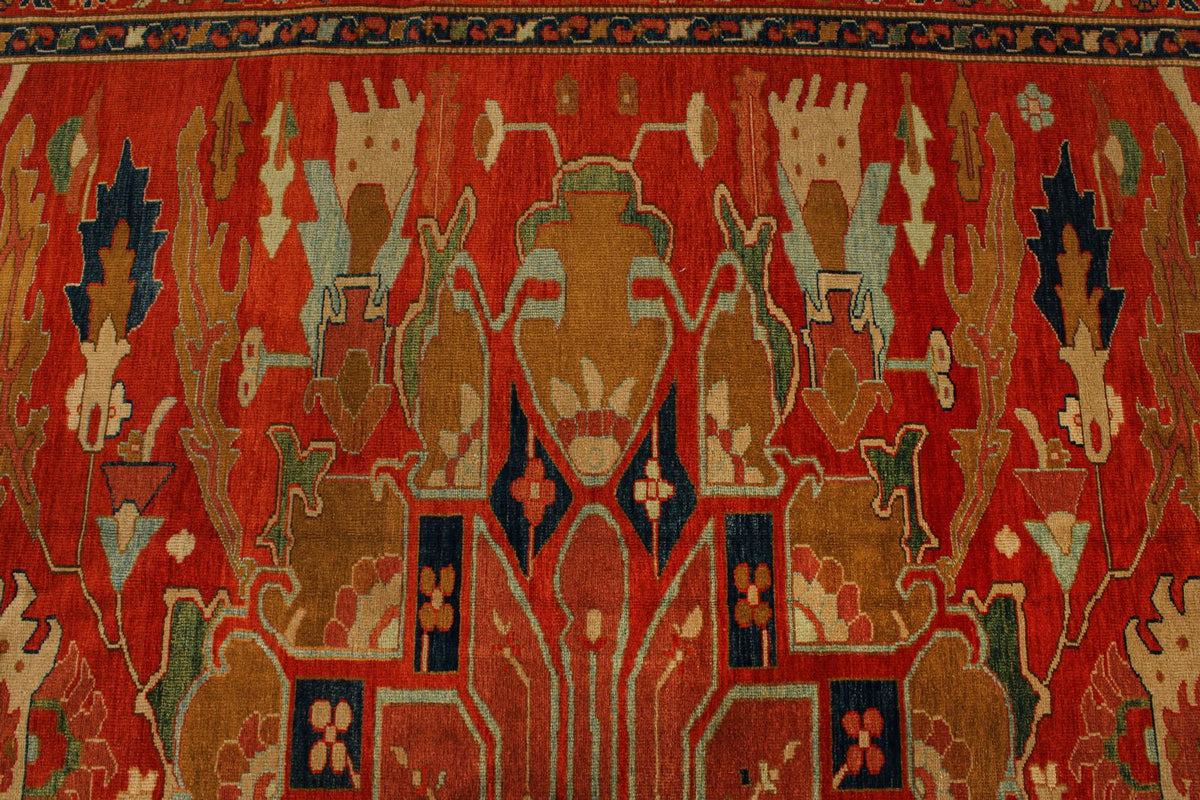 13x15 Red and Gold Turkish Traditional Rug
