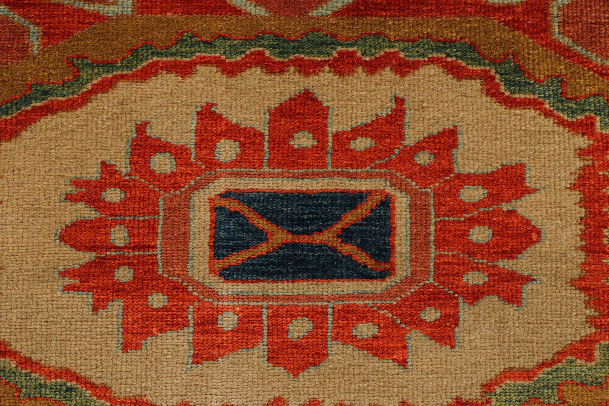 13x15 Red and Gold Turkish Traditional Rug
