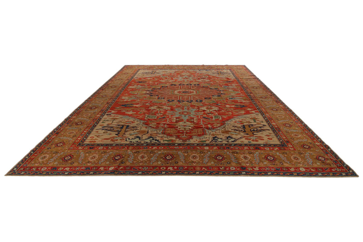 13x15 Red and Gold Turkish Traditional Rug