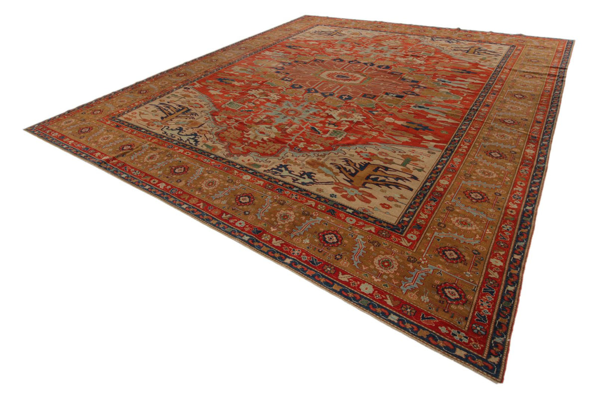 13x15 Red and Gold Turkish Traditional Rug