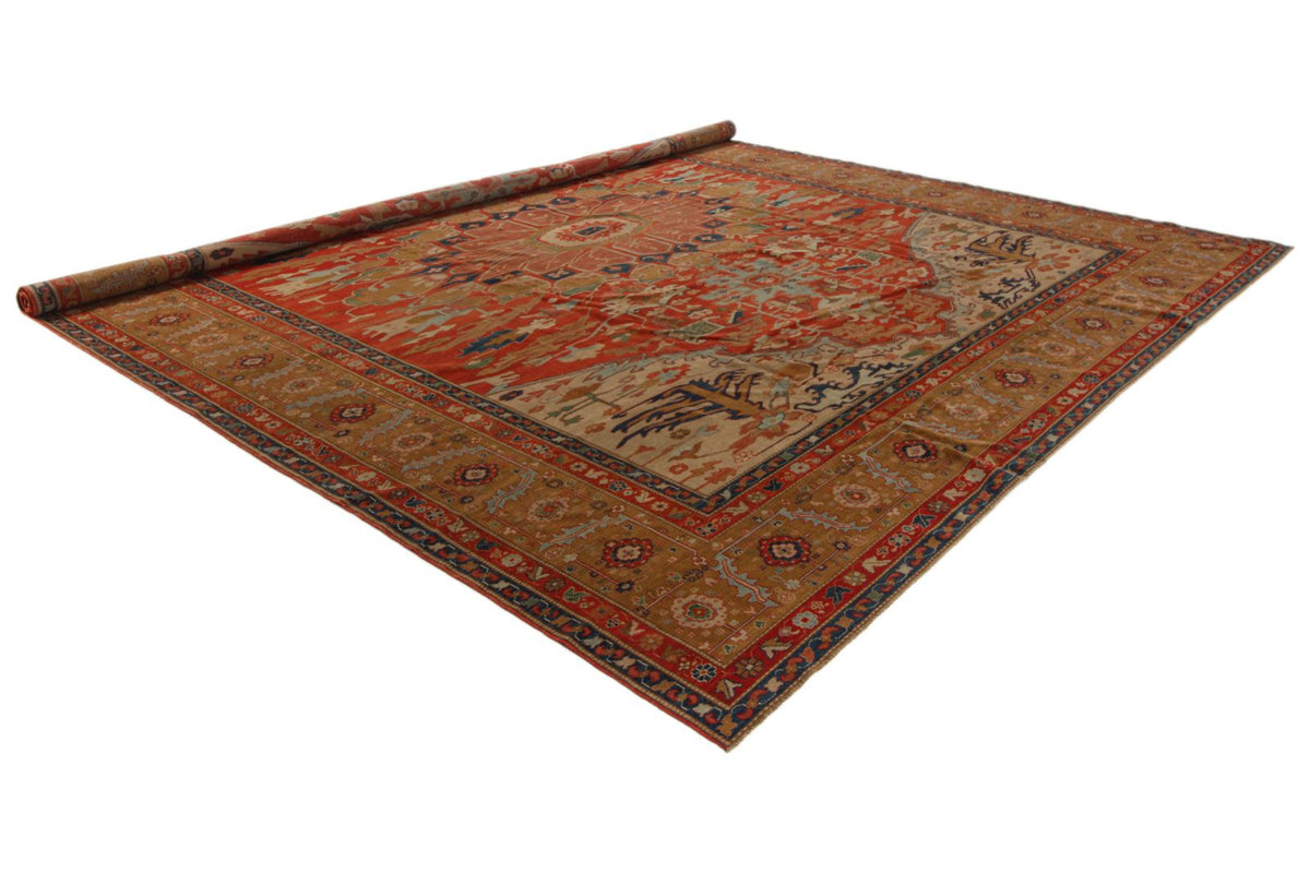 13x15 Red and Gold Turkish Traditional Rug