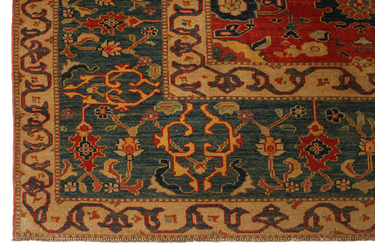 13x17 Red and Blue Turkish Traditional Rug