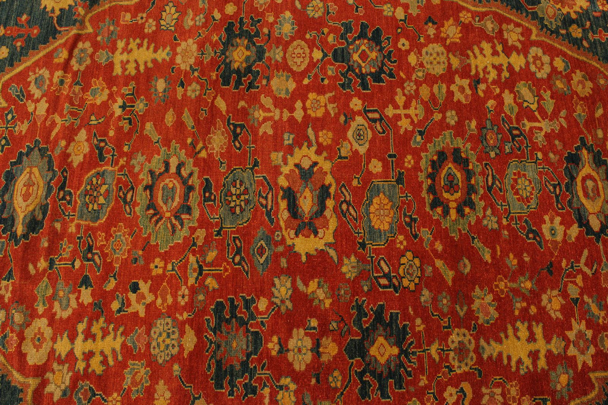13x17 Red and Blue Turkish Traditional Rug