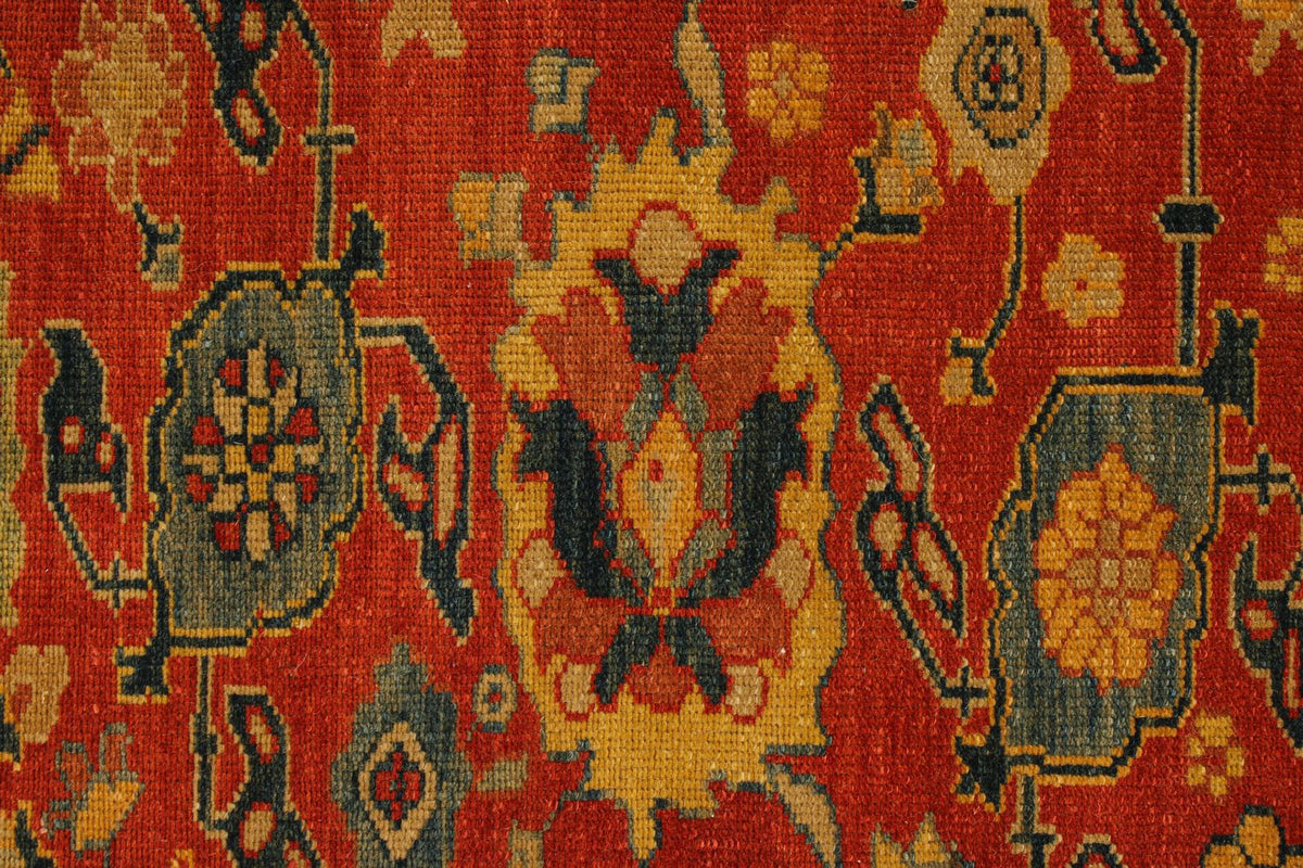 13x17 Red and Blue Turkish Traditional Rug