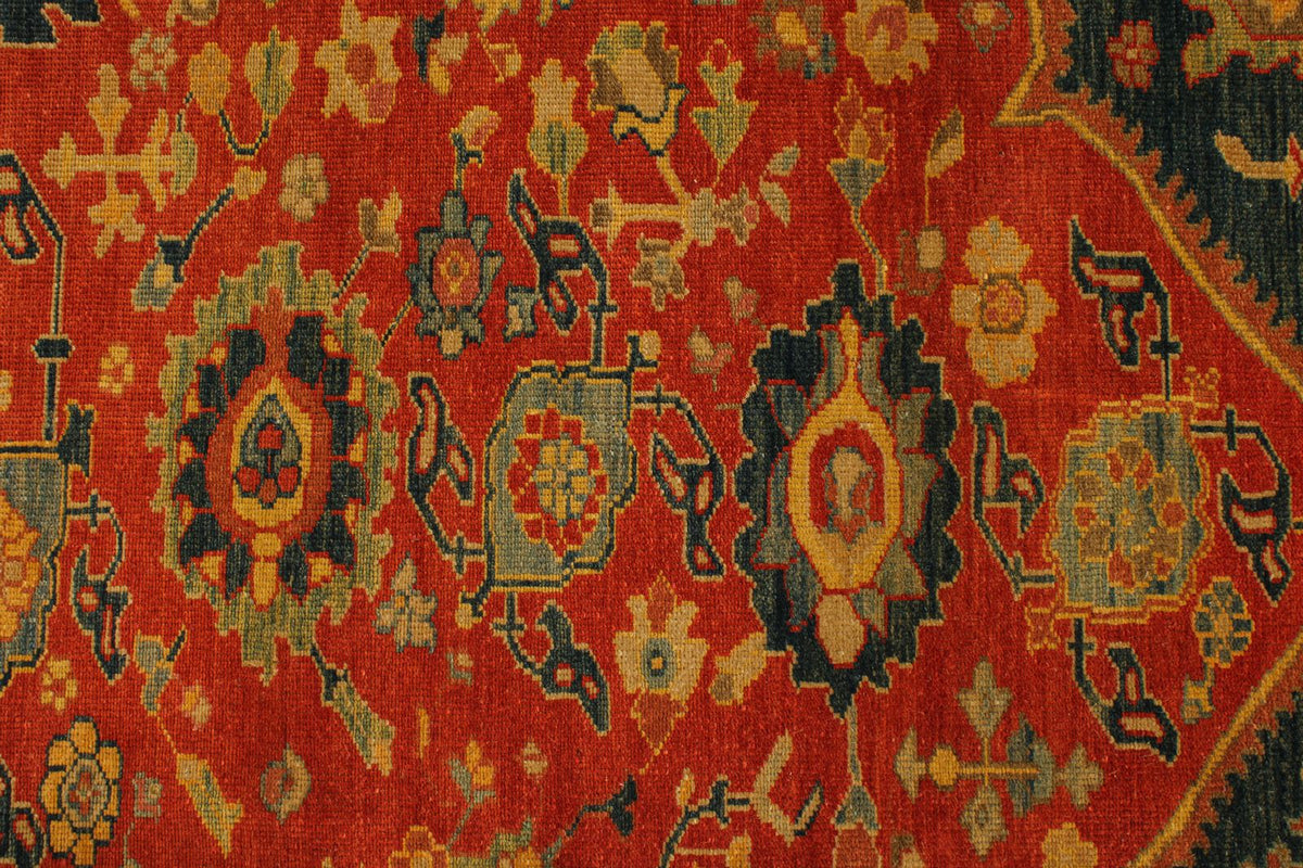 13x17 Red and Blue Turkish Traditional Rug