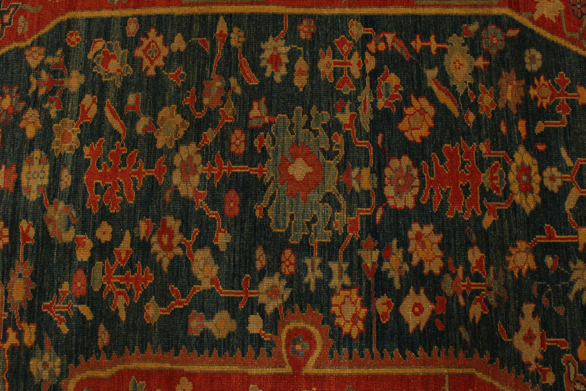 13x17 Red and Blue Turkish Traditional Rug