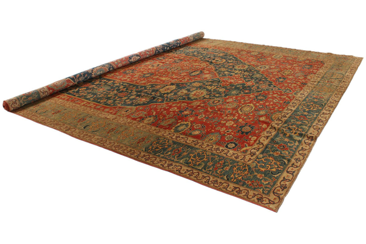 13x17 Red and Blue Turkish Traditional Rug