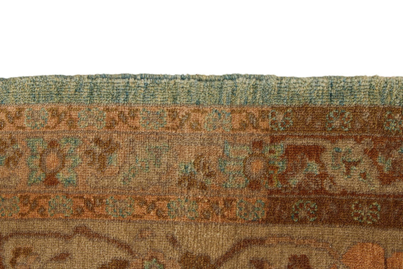 7x11 Green and White Turkish Traditional Rug
