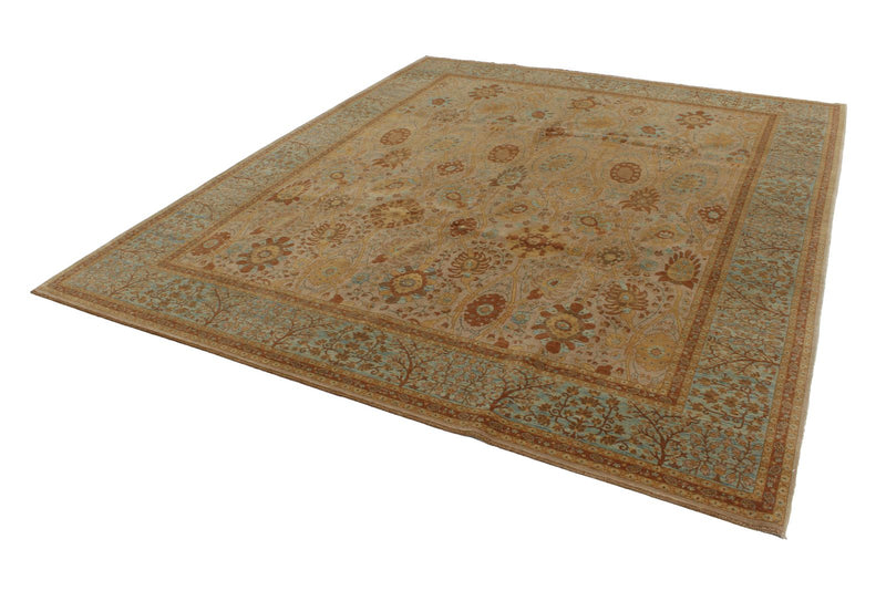 8x10 White and Blue Turkish Traditional Rug