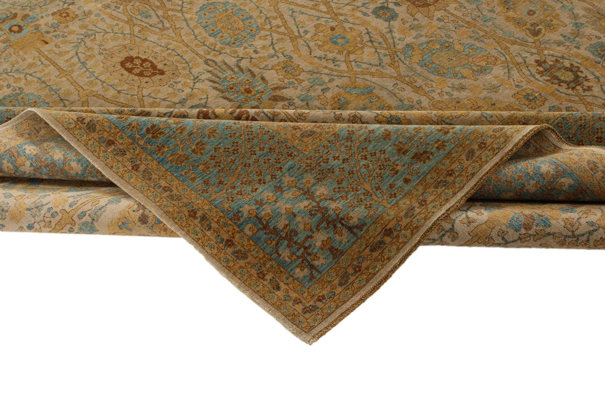 8x10 White and Blue Turkish Traditional Rug
