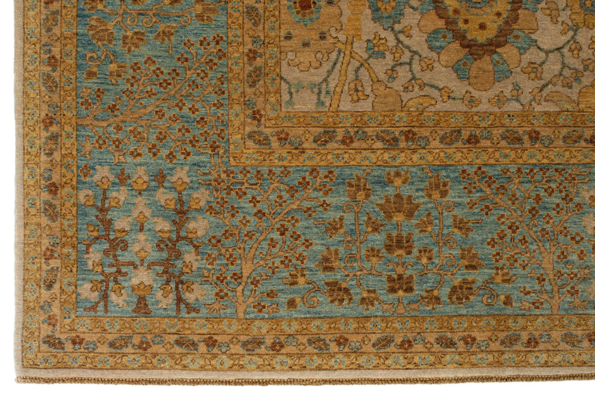 8x10 White and Blue Turkish Traditional Rug