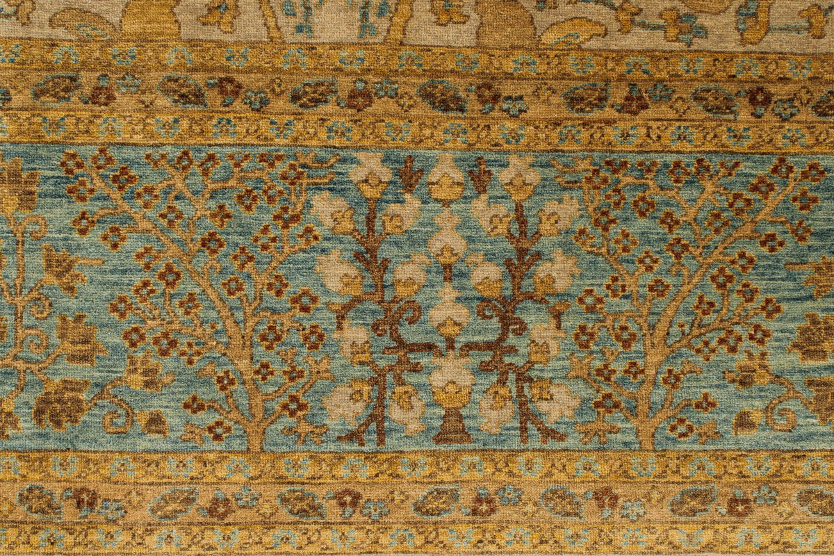 8x10 White and Blue Turkish Traditional Rug
