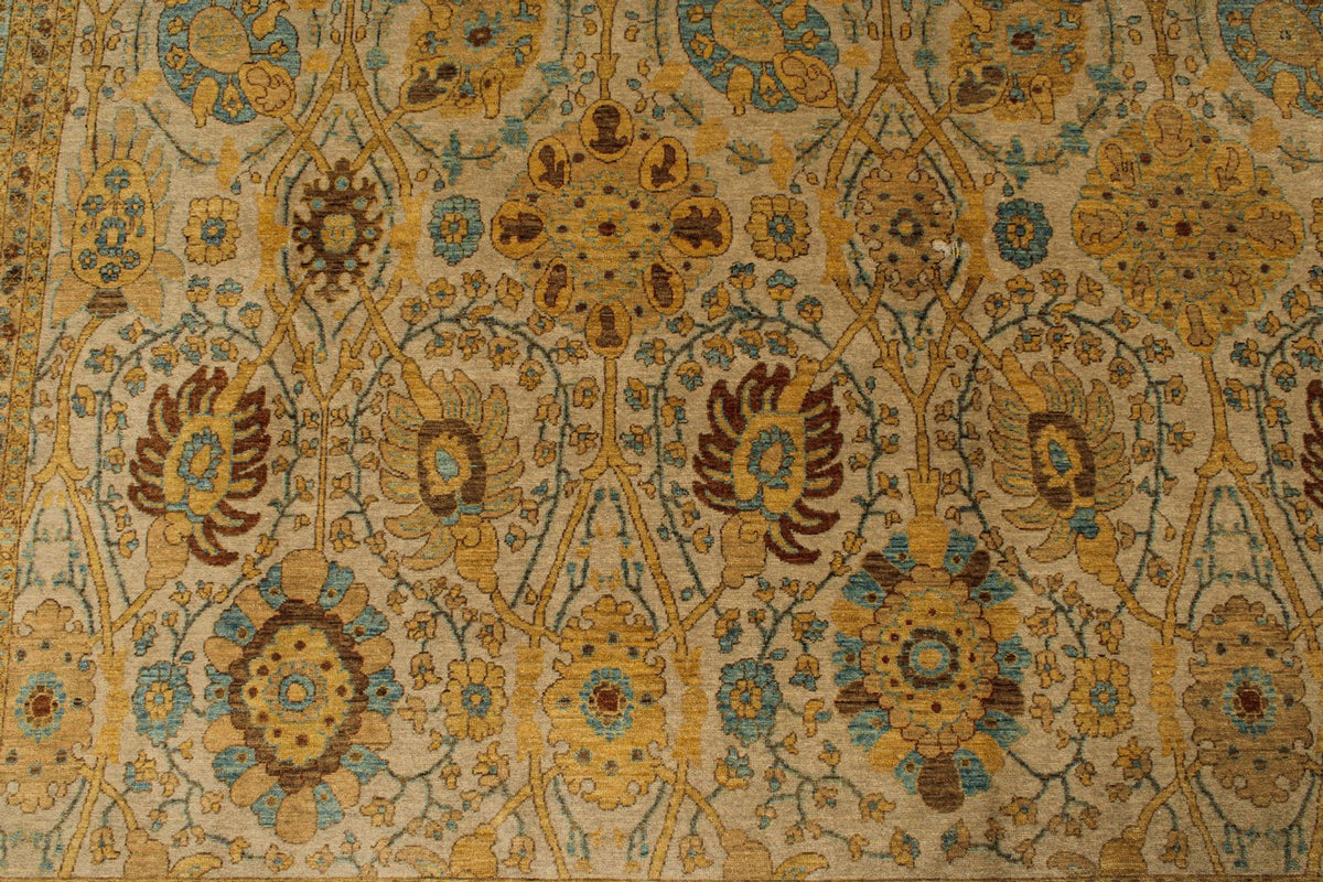 8x10 White and Blue Turkish Traditional Rug