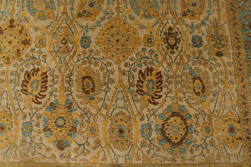 8x10 White and Blue Turkish Traditional Rug