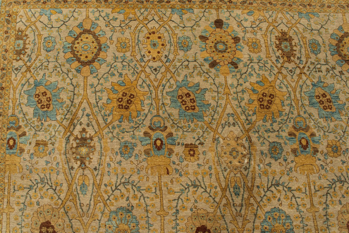 8x10 White and Blue Turkish Traditional Rug