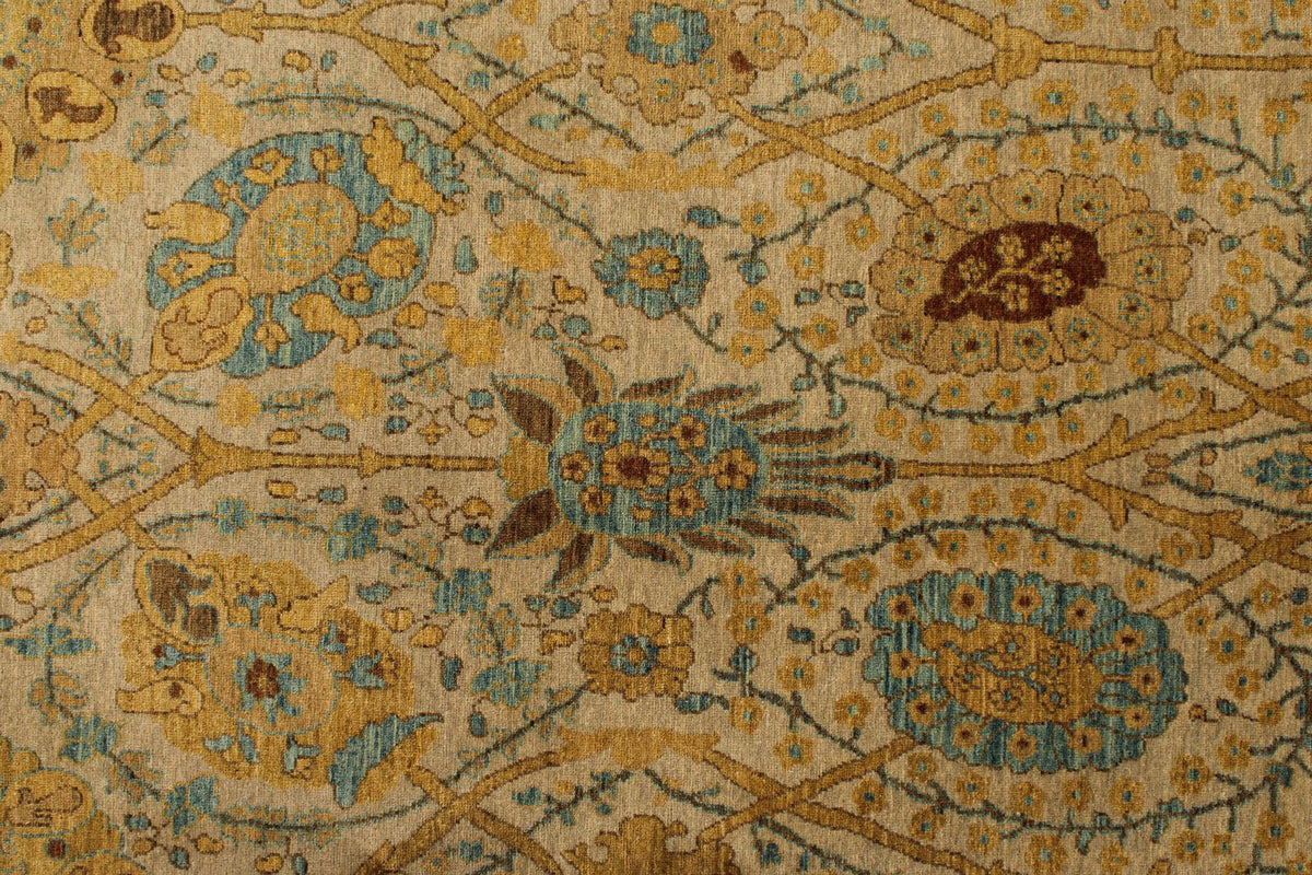 8x10 White and Blue Turkish Traditional Rug