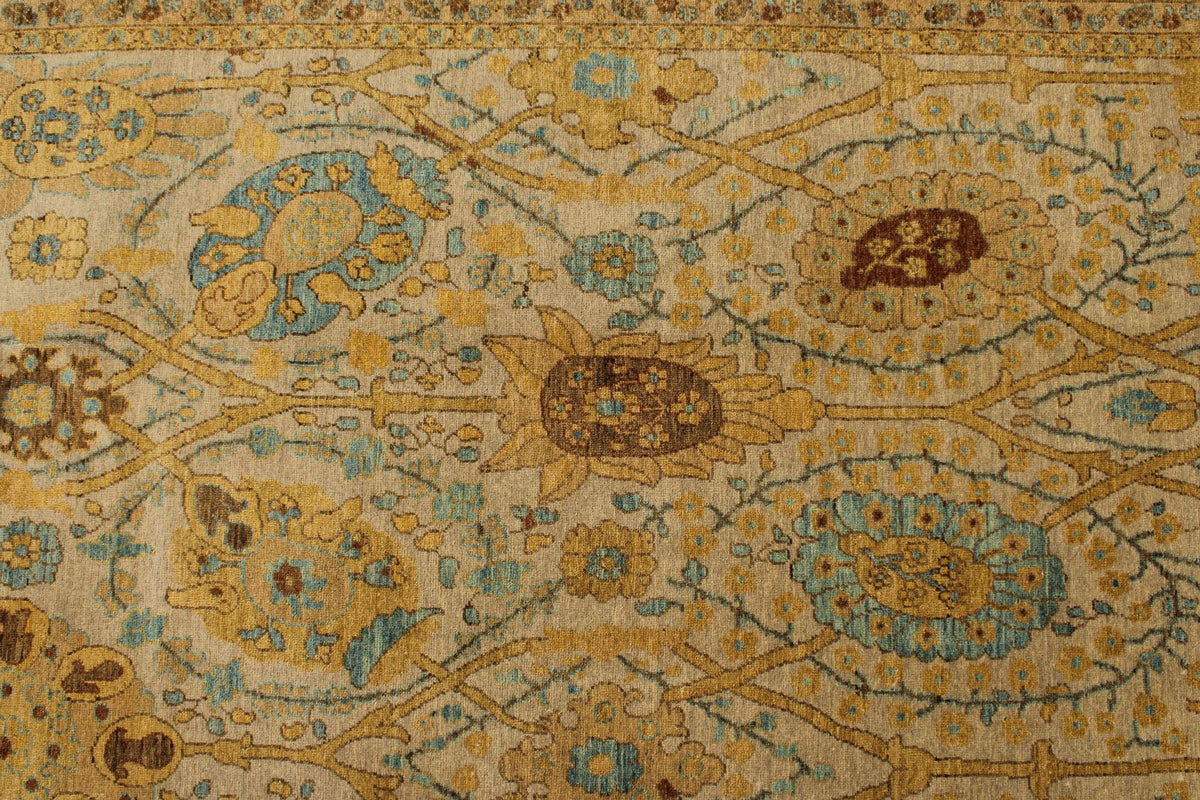 8x10 White and Blue Turkish Traditional Rug