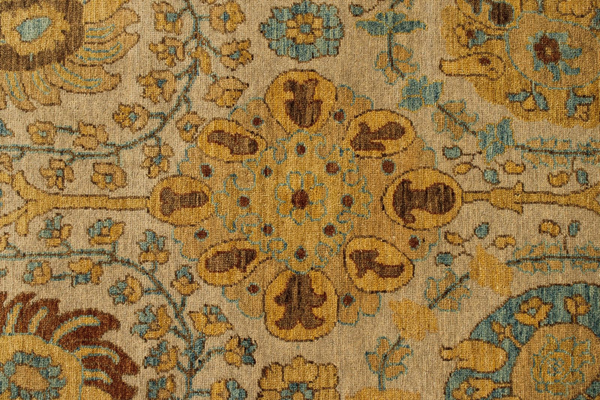 8x10 White and Blue Turkish Traditional Rug
