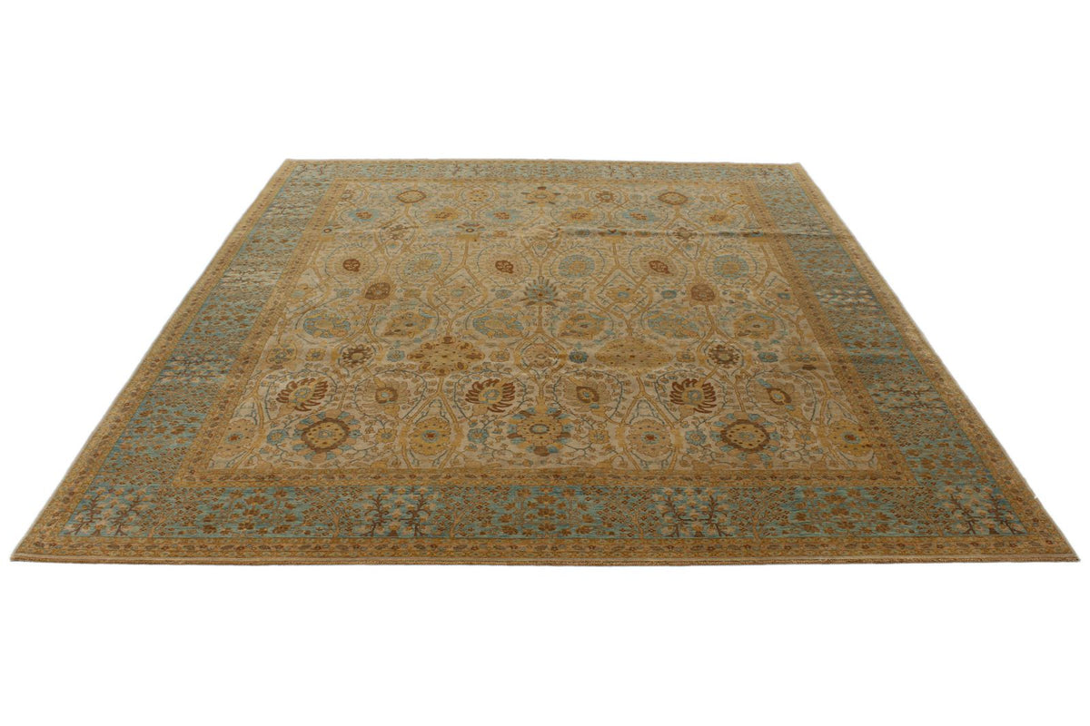 8x10 White and Blue Turkish Traditional Rug