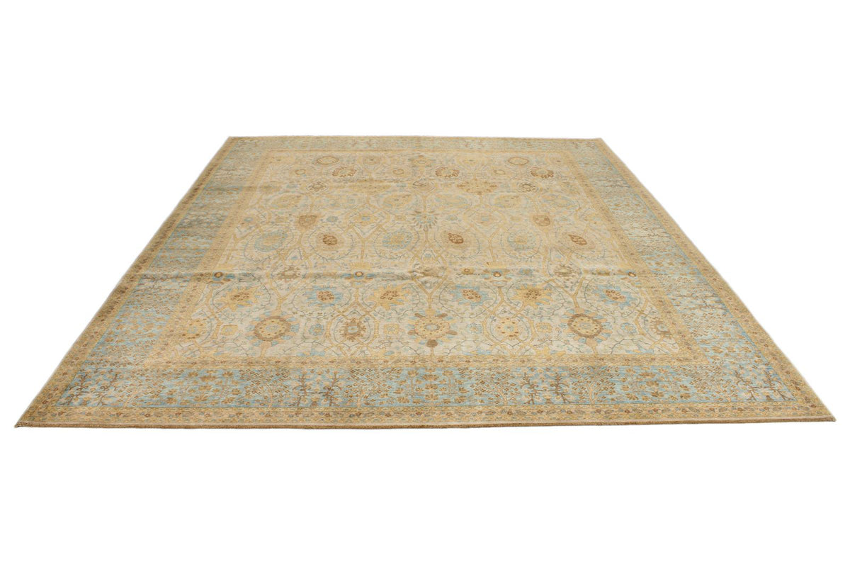 8x10 White and Blue Turkish Traditional Rug