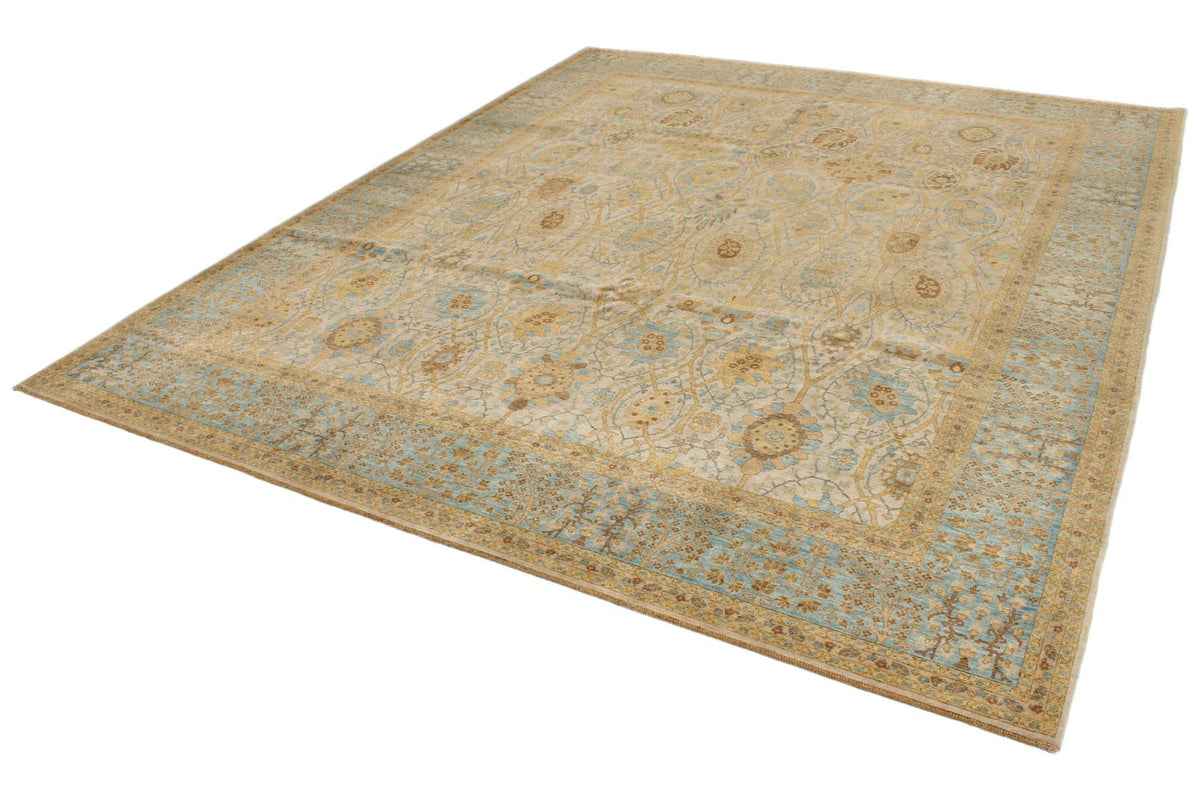 8x10 White and Blue Turkish Traditional Rug