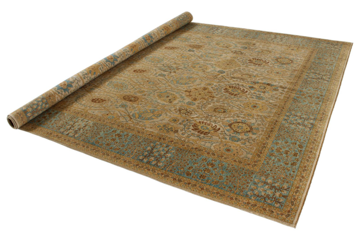 8x10 White and Blue Turkish Traditional Rug