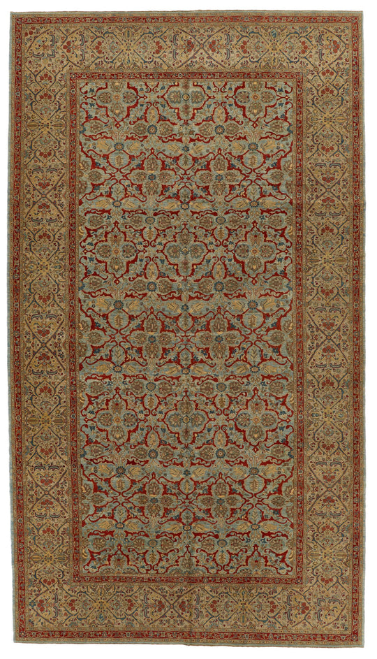 9x16 Blue and Beige Turkish Traditional Rug