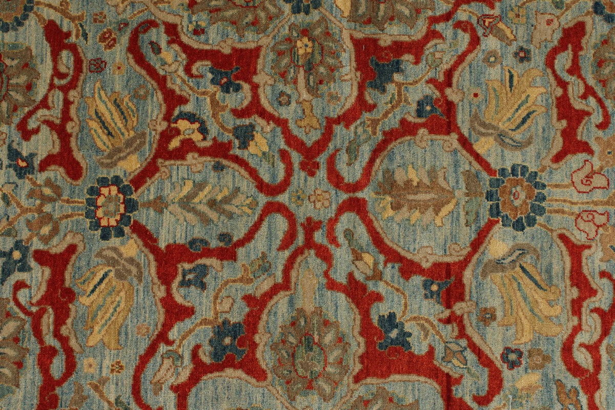 9x16 Blue and Beige Turkish Traditional Rug
