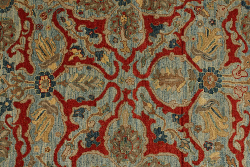 9x16 Blue and Beige Turkish Traditional Rug