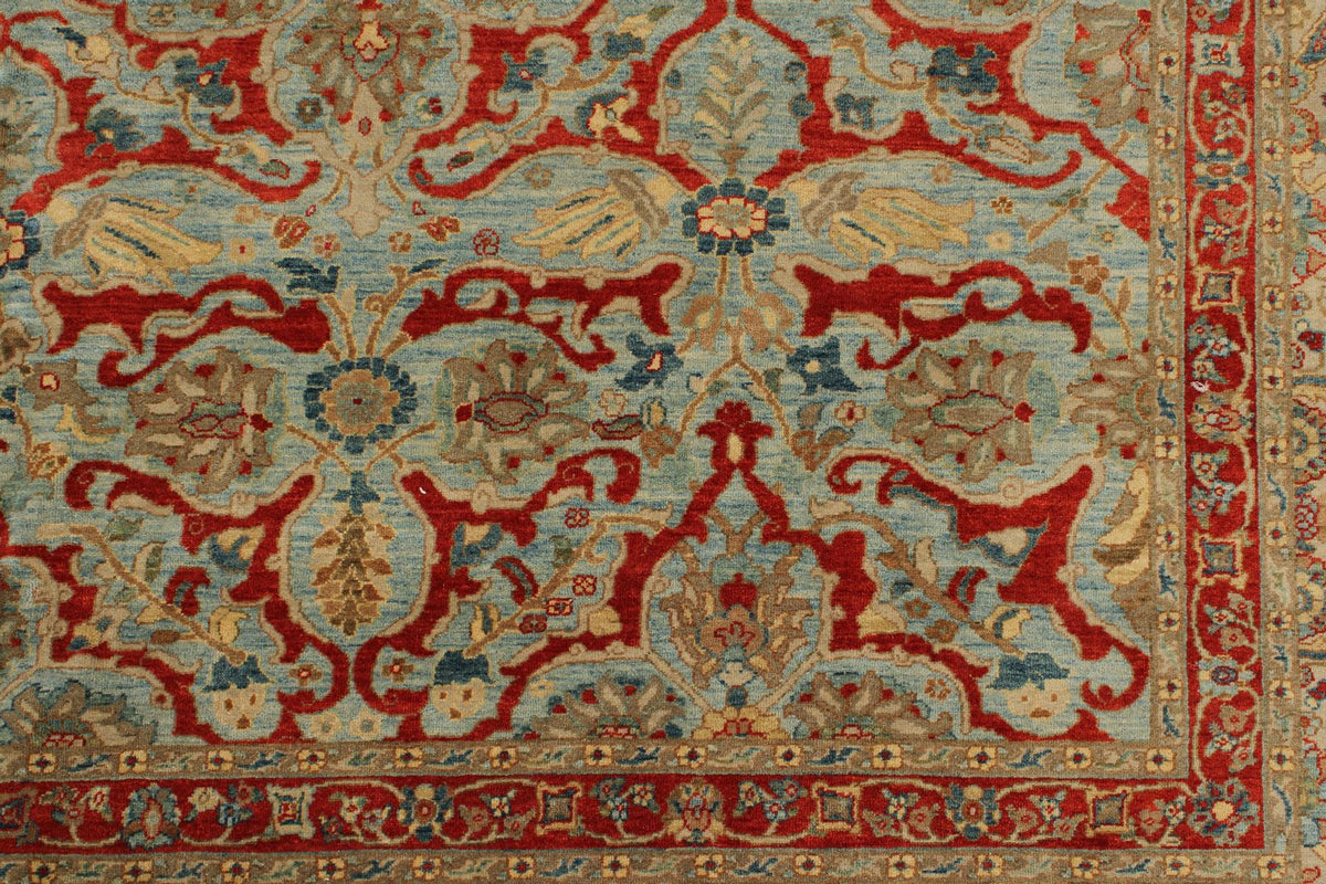 9x16 Blue and Beige Turkish Traditional Rug