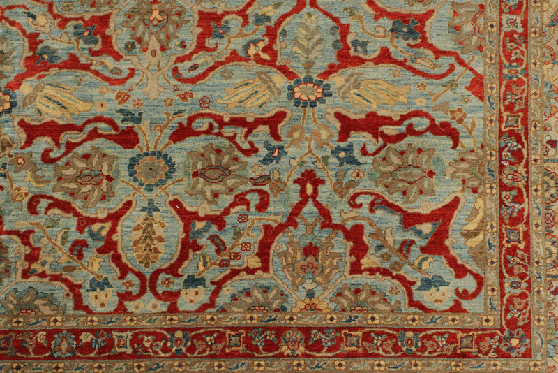 9x16 Blue and Beige Turkish Traditional Rug