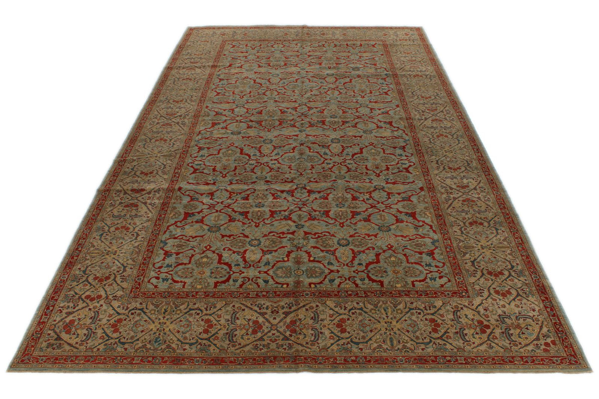 9x16 Blue and Beige Turkish Traditional Rug