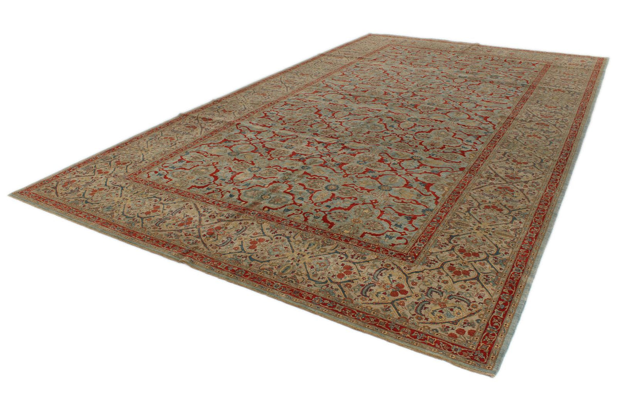 9x16 Blue and Beige Turkish Traditional Rug