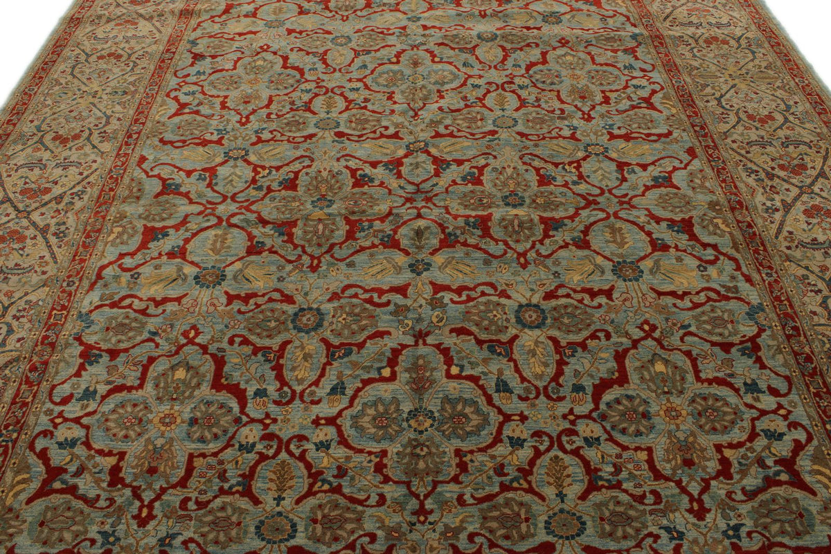 9x16 Blue and Beige Turkish Traditional Rug