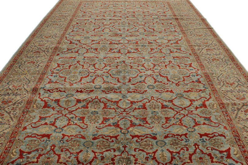9x16 Blue and Beige Turkish Traditional Rug