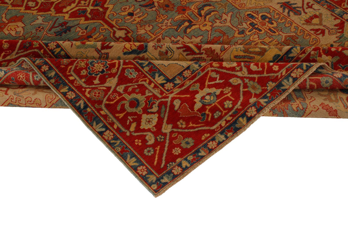 6x12 Green and Red Turkish Anatolian Runner