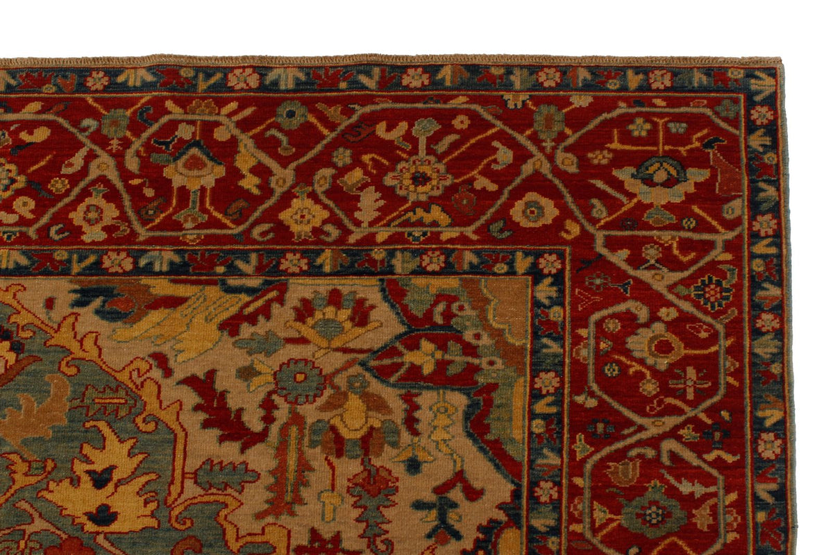 6x12 Green and Red Turkish Anatolian Runner