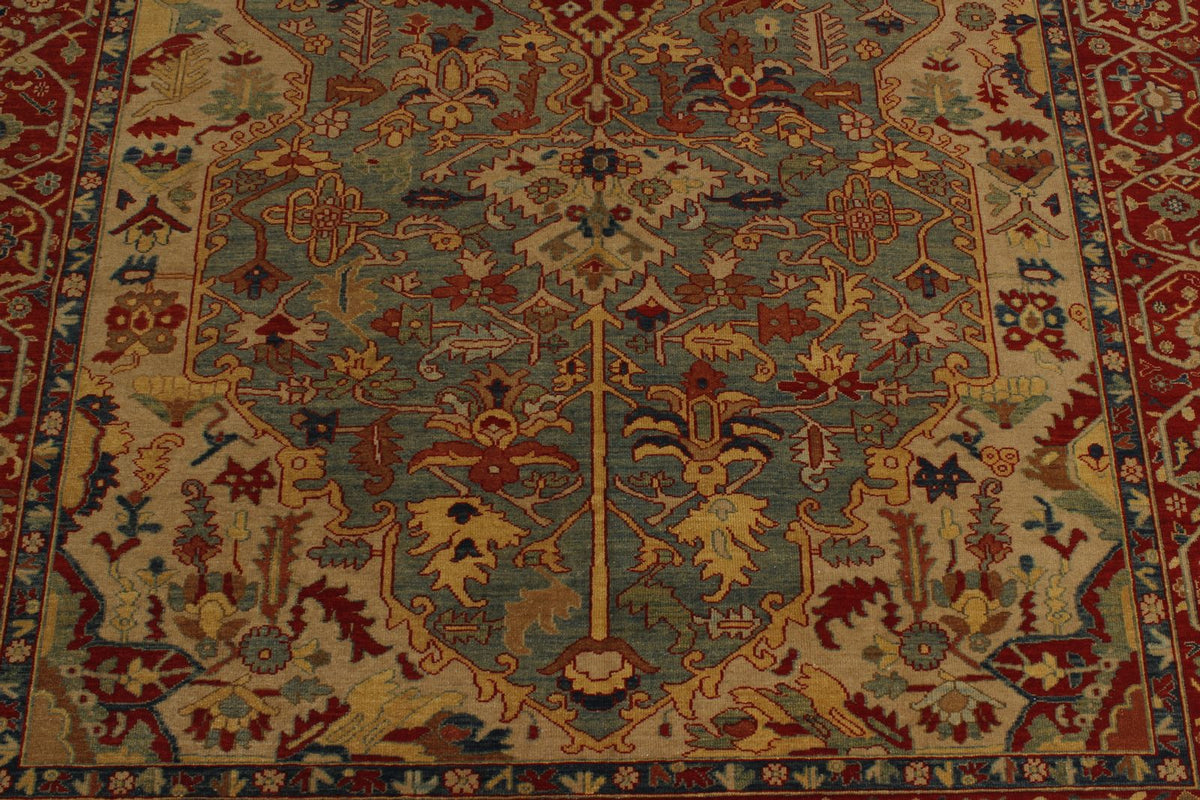 6x12 Green and Red Turkish Anatolian Runner