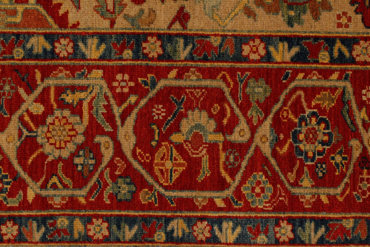 6x12 Green and Red Turkish Anatolian Runner