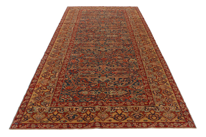 6x13 Blue and Gold Turkish Anatolian Runner