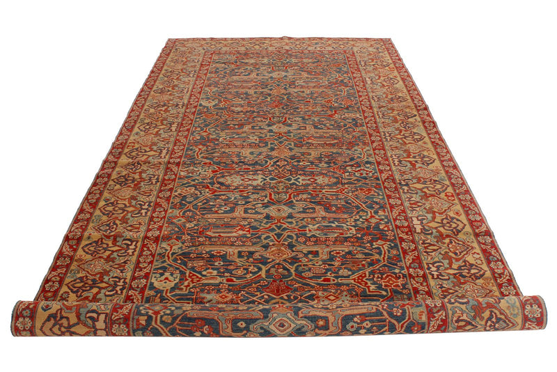 6x13 Blue and Gold Turkish Anatolian Runner