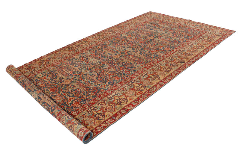 6x13 Blue and Gold Turkish Anatolian Runner